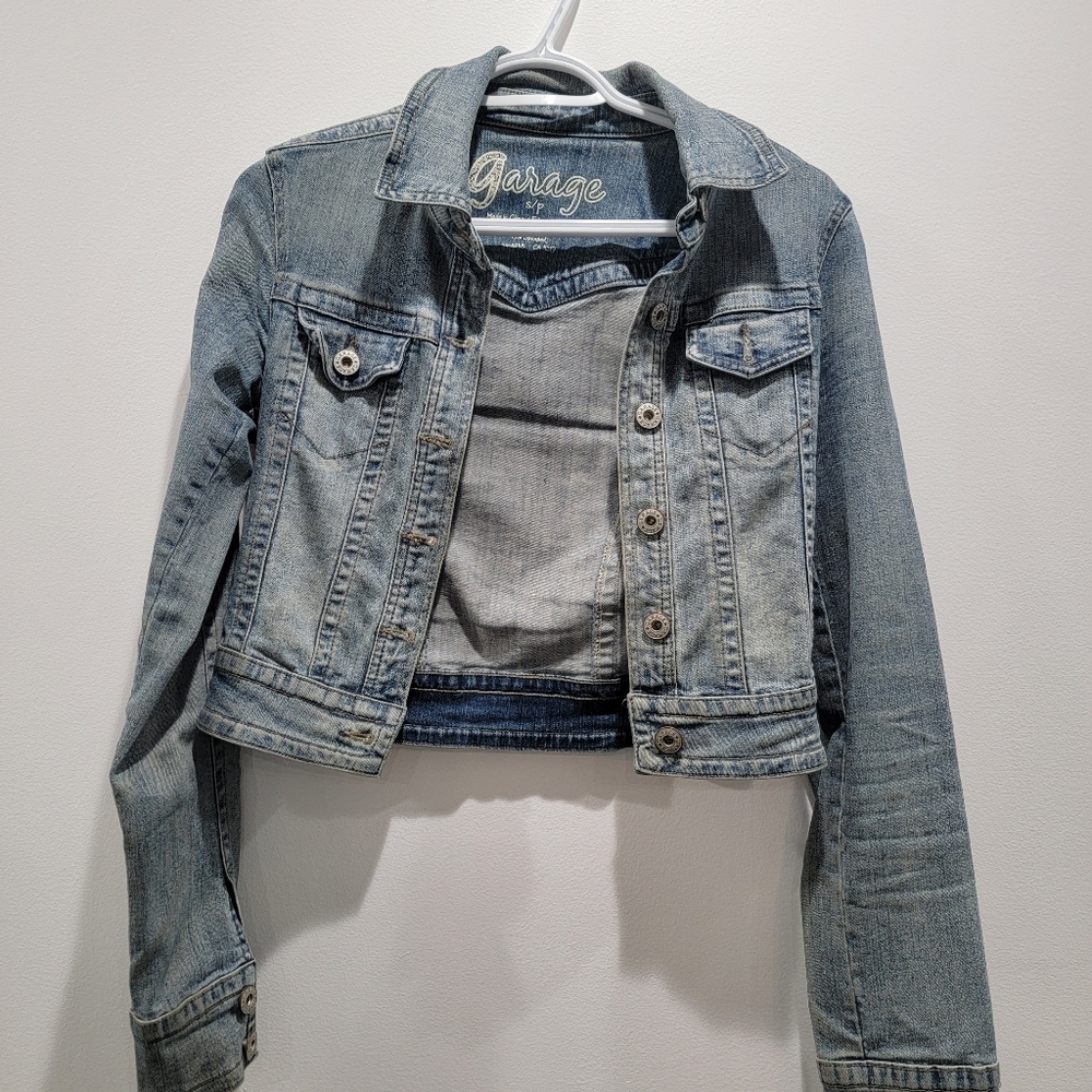 Garage Denim Cropped Jacket Sz Small
